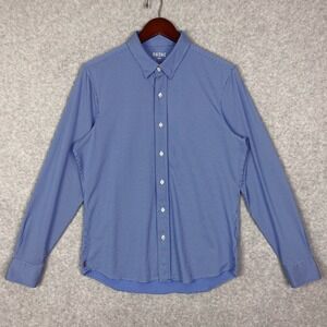 Rhone Shirt Mens M Blue Gingham Performance Long Sleeve Button Down
